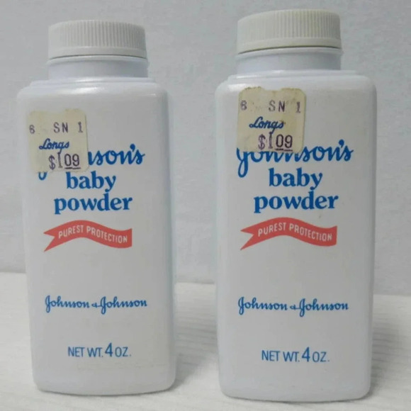 Vintage Johnson Baby Powder 4 oz Embossed Plastic Bottle Discontinued - 2 pk - Picture 2 of 5